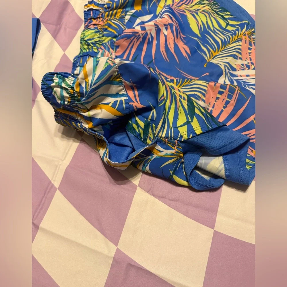 Avia 2-Piece Activewear Set - Tropical Palm Print - Size Medium - Picture 9 of 12